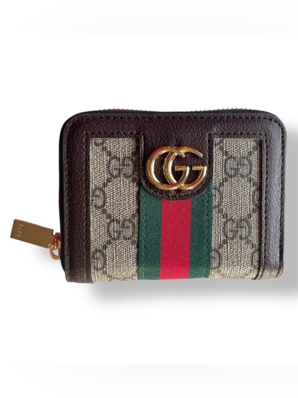 GG wallet Monogram zip around wallet Red & Green stripe